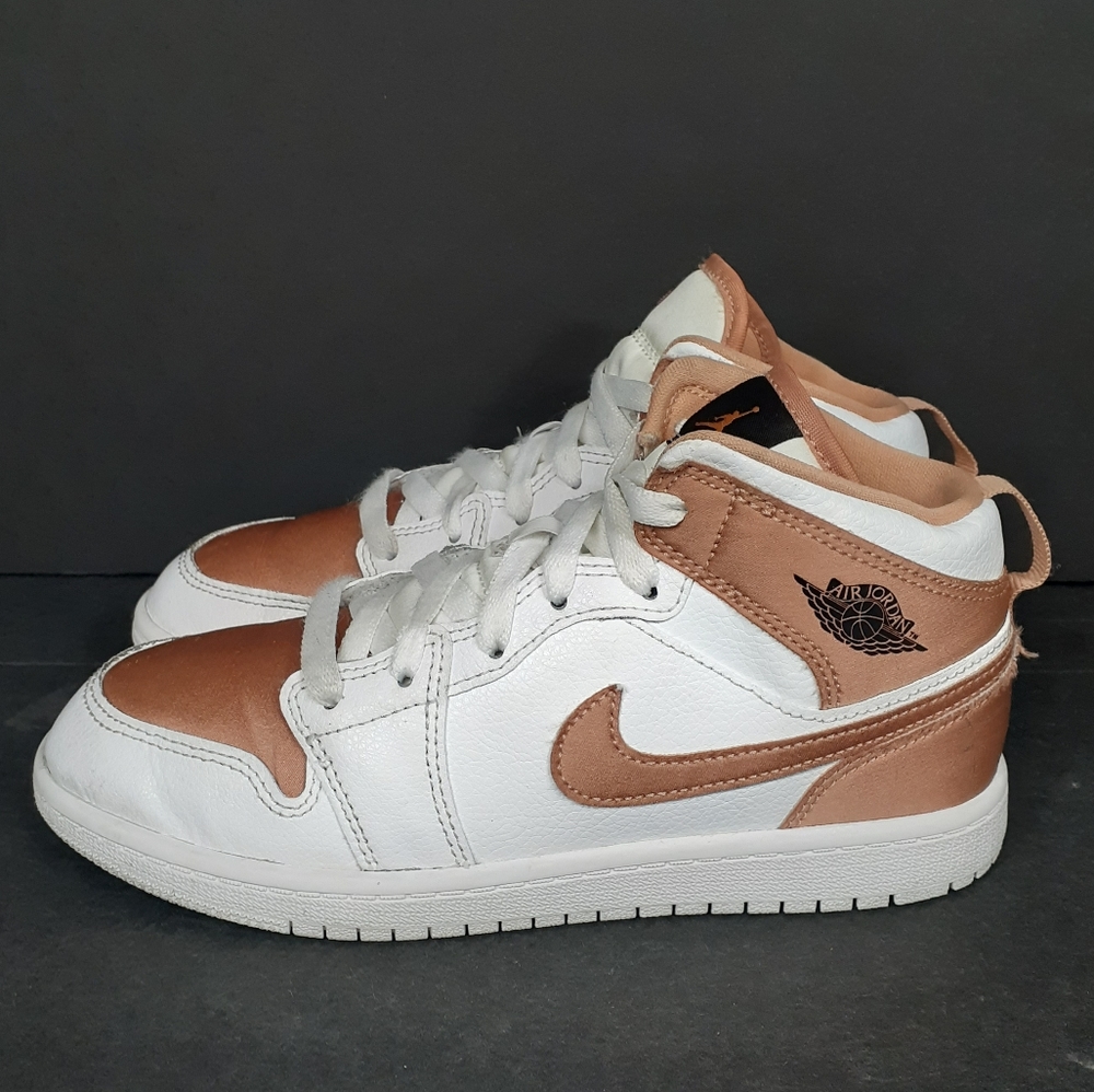Nike Air Jordan 1 Mid PS White Rose Gold Sneakers 3Y